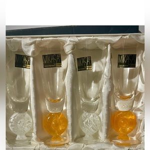 vintage mikasa brilliant medley cordial glasses NIOB
